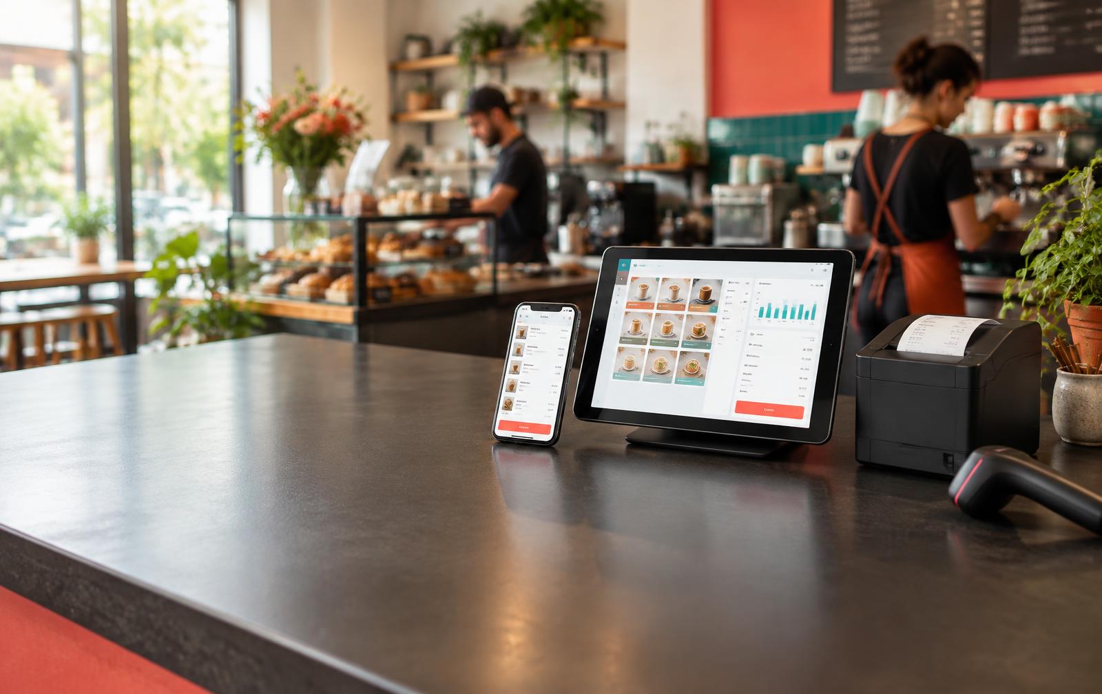 SHANNIE point of sale running at a café counter